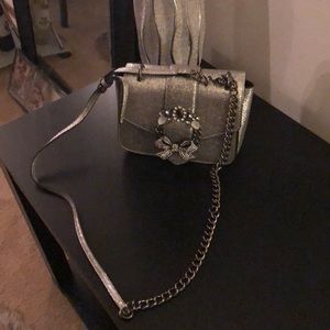 Aldo Silver glittery Purse like new used one time